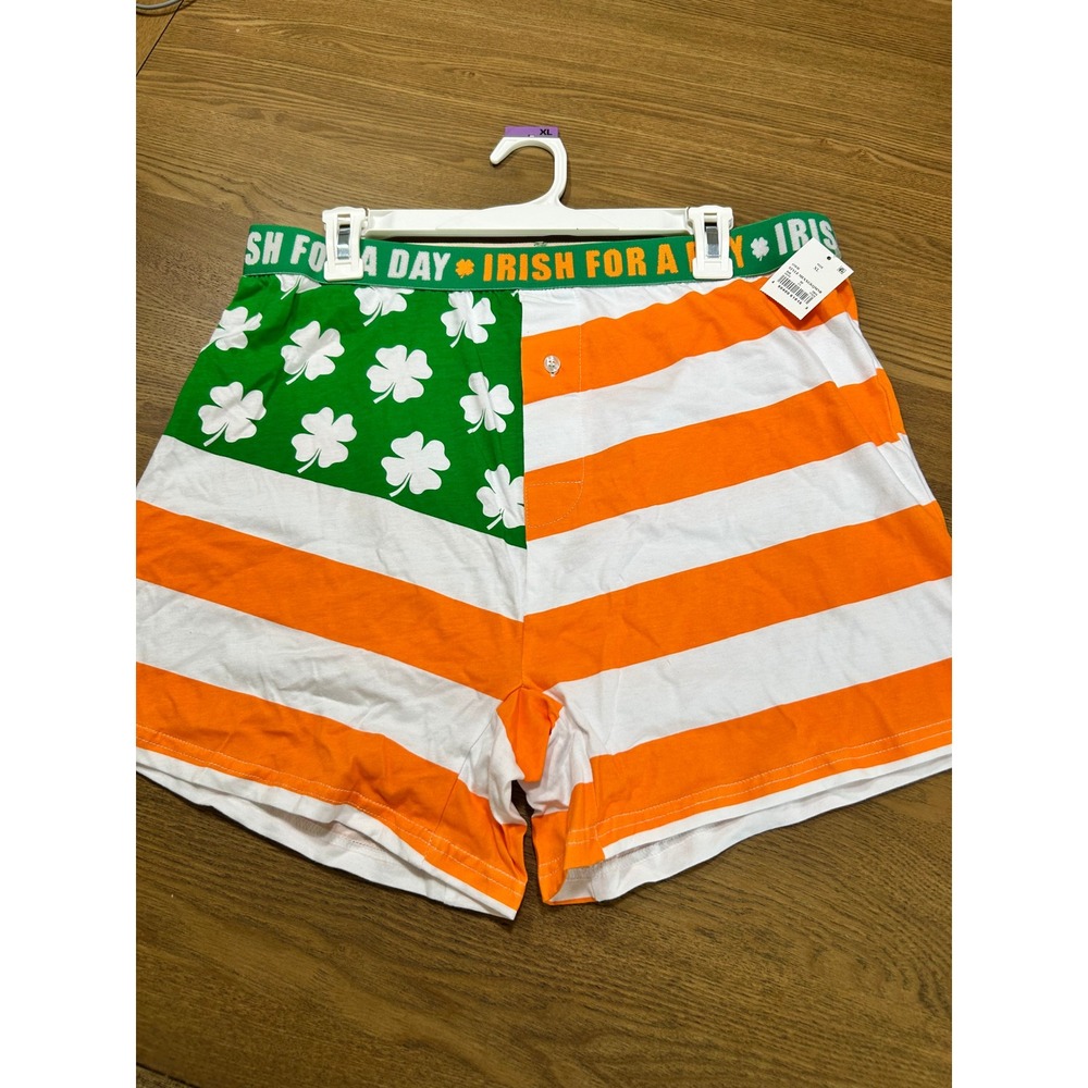 NEW St.‎ Patrick's Day Irish For A Day Novelty Boxer Shorts XL Extra Large